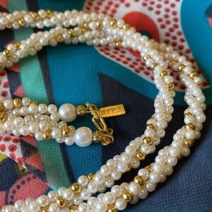 VINTAGE Marvella Faux Pearl Twisted Strand Necklace